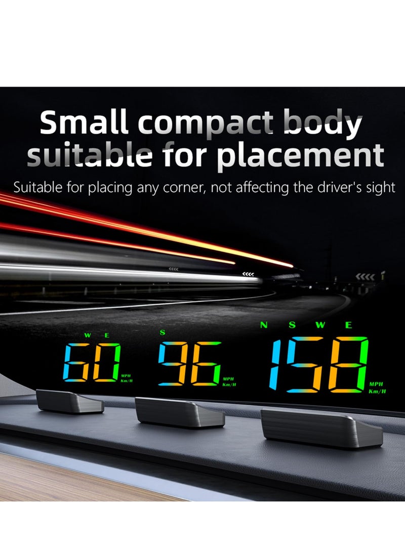 Speedometer HUD, GPS Digital Speed Meter KM/H MPH Speedo Head Up Display, Compass Over Speed Alert, Windshield GPS Speedometer Projector System with High-Definition - Image 5
