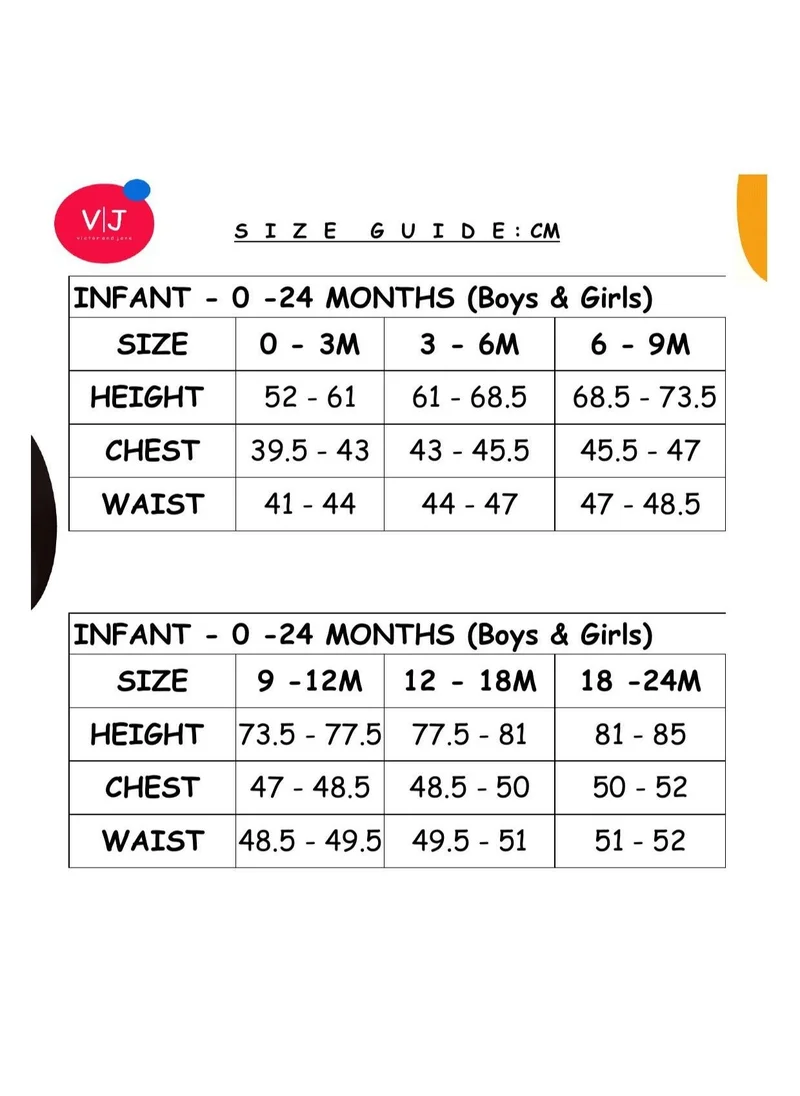 victor and jane Baby Boys 2 piece Set - T-Shirts & Shorts - Orange and Navy Blue (100% Cotton)- VJ