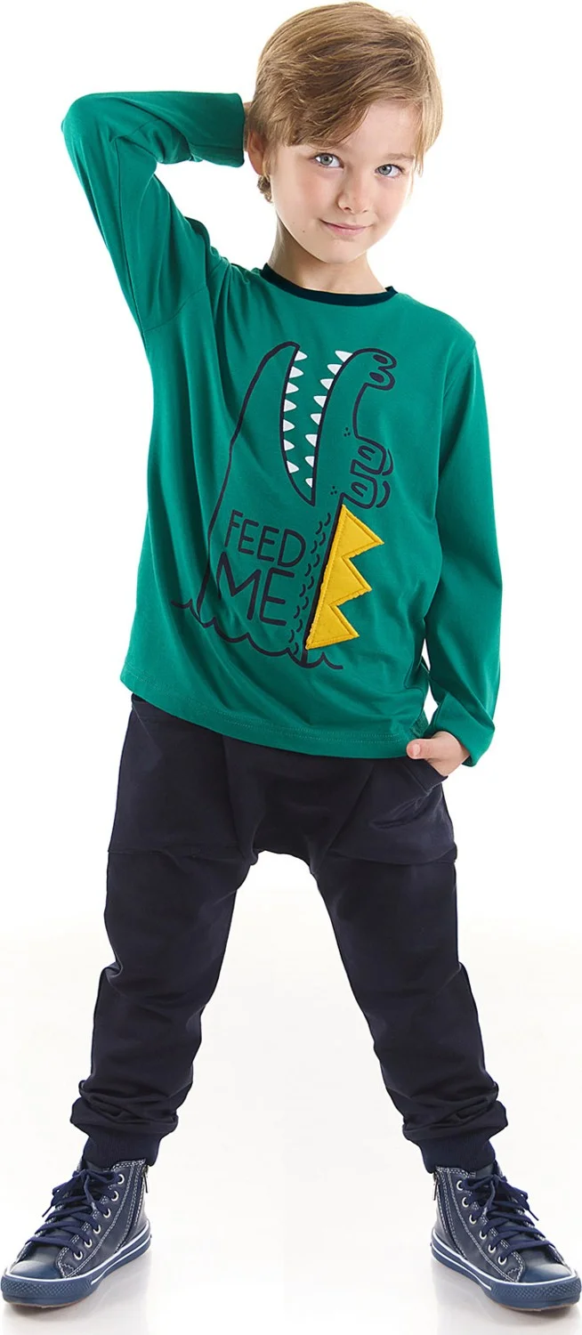 Denokids Feed Me Boy T-Shirt Pants Set
