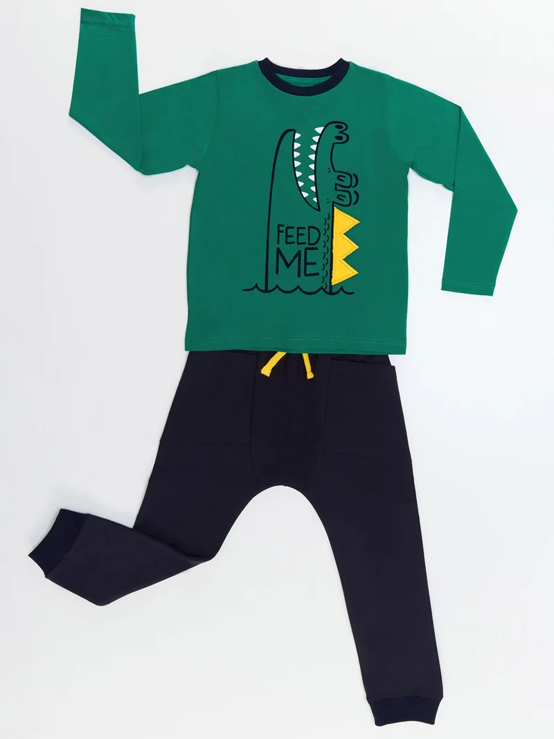 Denokids Feed Me Boy T-Shirt Pants Set