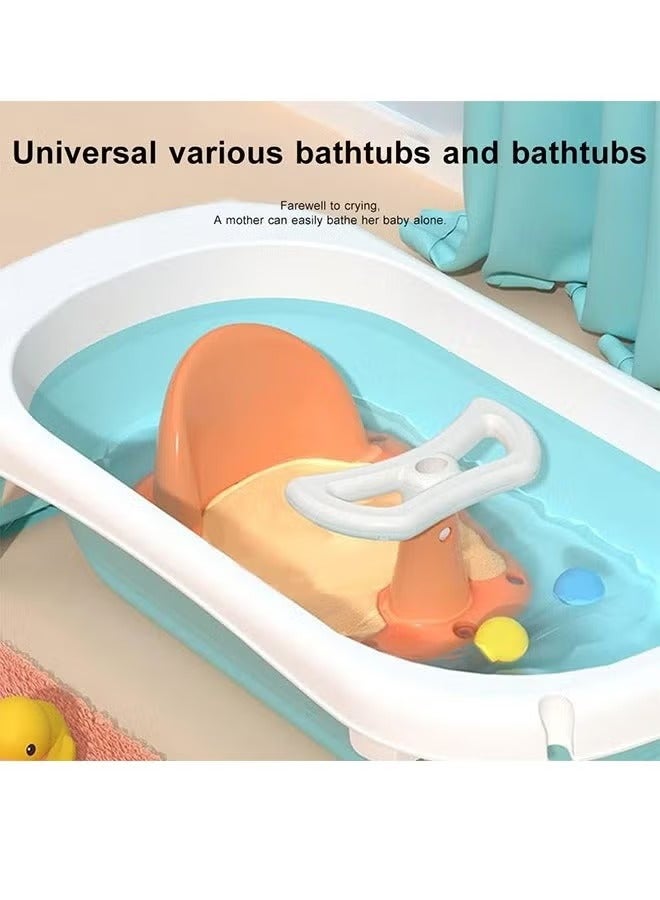 ضغط فين مقعد استحمام للأطفال 3 في 1 مقعد استحمام للأطفال الصغار غير قابل للانزلاق بعجلات مقعد استحمام للأطفال الرضع مزود بأكواب شفط يتحول إلى كرسي طعام للأطفال سكوتر للأطفال (وردي) - Image 4