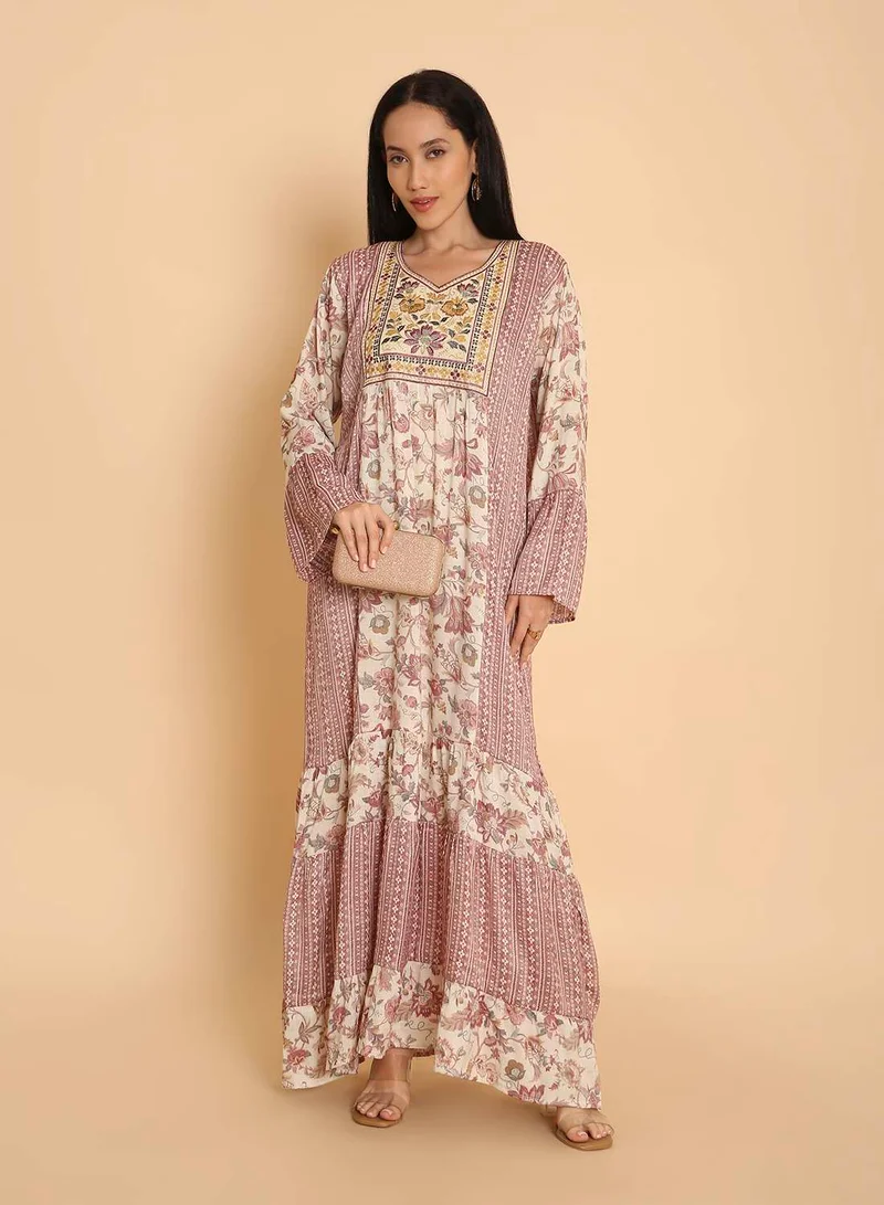 HANA & SARA Long unique design arabic kaftan jalabiya dress for womens