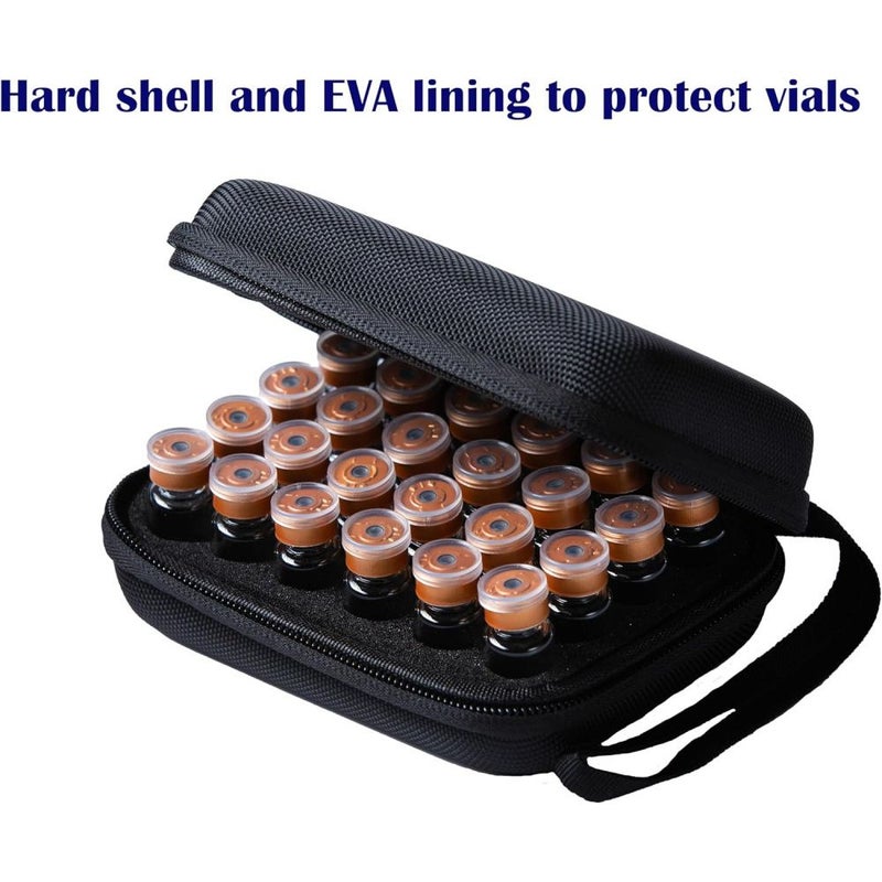 Black 24 Compartment Peptide Storage Box with Mesh Pockets for 0.03oz 0.07oz 0.1oz Vials - Image 4
