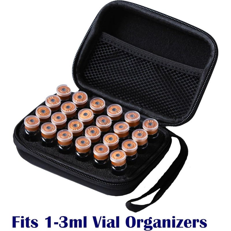 Black 24 Compartment Peptide Storage Box with Mesh Pockets for 0.03oz 0.07oz 0.1oz Vials - Image 3