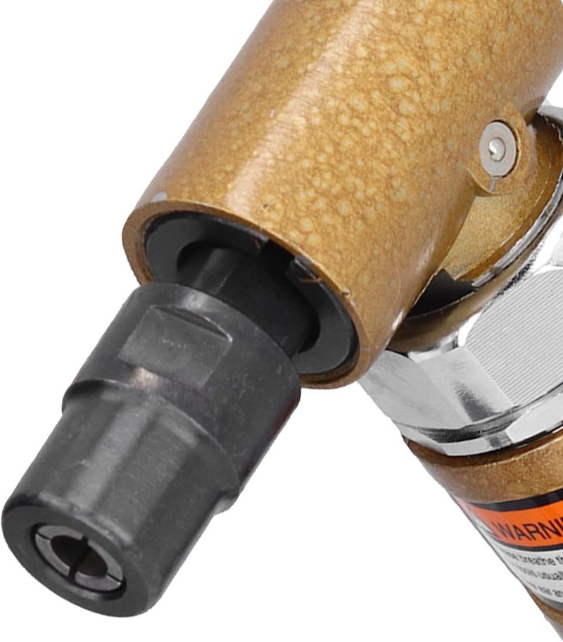 Right Angle Air Die Grinder - 20000 RPM Free Speed, 0.5 to 0.7 MPa Working Pressure - 1/4 Inch Collet Pneumatic Polisher Tool Set Kit with Steel Core - Includes EU Plug (EU Plug) - Image 2