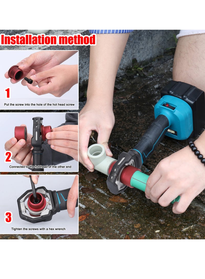 AL RAID Lithium Power Electric Water Pipes Melting Device Household PPR Welding Machine with 20mm 25mm 30mm Replacement Heads - Image 4