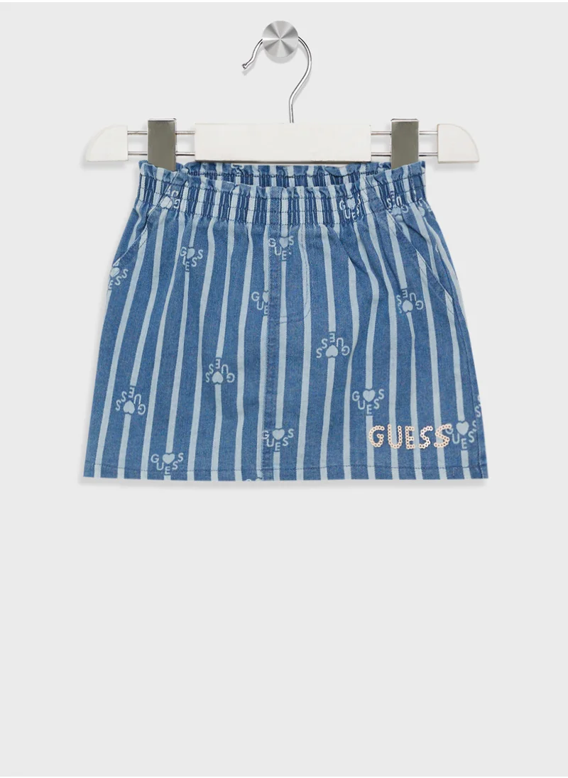 GUESS Infant Logo T-Shirt & Denim Skirt Set