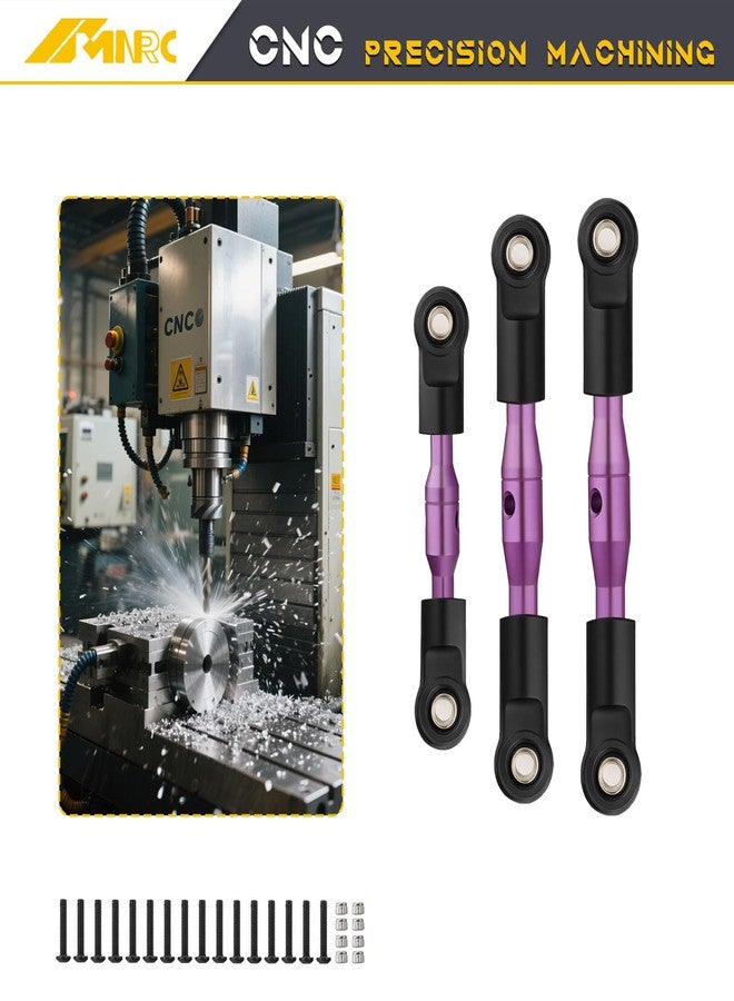 NMNRC Alum Blod Turnbuckles Toe Camber Links Kit Compatible with 1/10 Slash 2WD/Stampede 2WD/Rustler 2WD/Bandit 2WD Series Upgrades Part Purple - Image 4