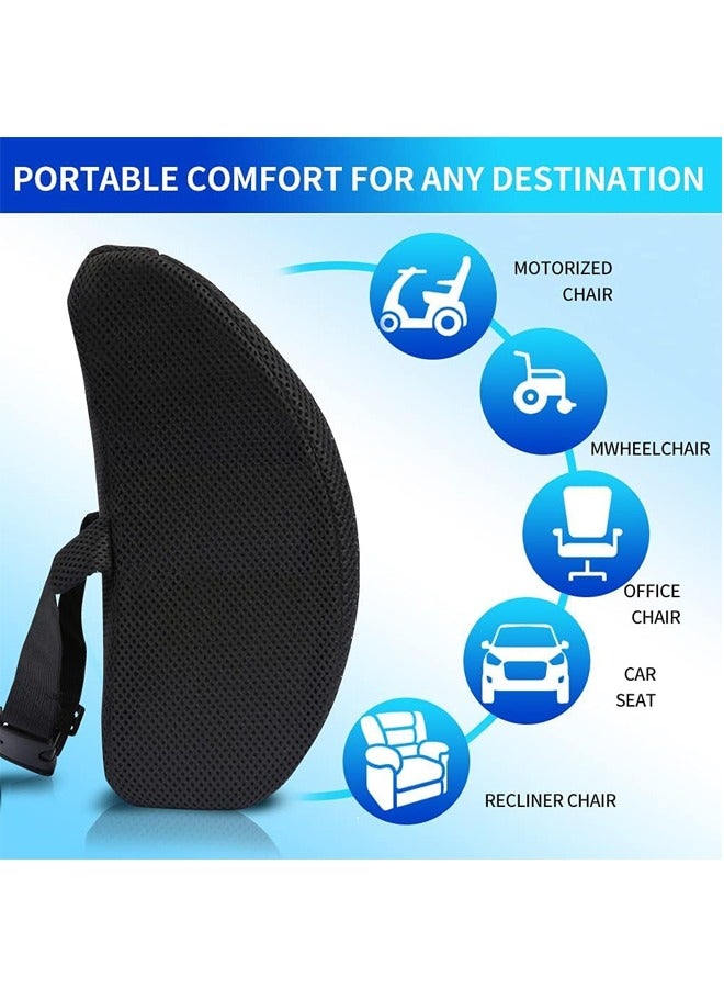 Generic Chair Cushion Seat Cushion Relieves Sciatica Lumbar Support Pillow Car Seat Cushion Back Support Memory Foam Pillow Washable Cover Ergonomic Sitting Pads for Office Home Chair Car Wheelchair - Image 4