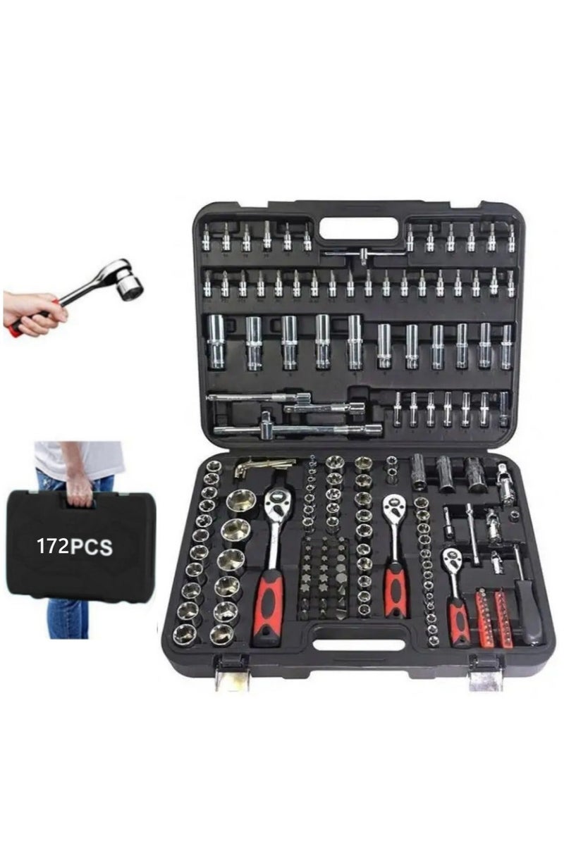 ET-LIFE Mechanic Socket Tool Kit Set - 172 PCS Car Repair Tool Auto Repairing, Comprehensive Hand Tool Set with Storage Case - Image 1