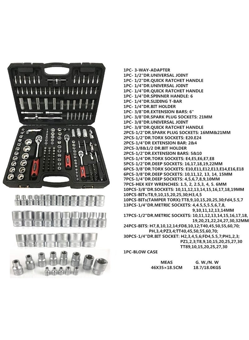 ET-LIFE Mechanic Socket Tool Kit Set - 172 PCS Car Repair Tool Auto Repairing, Comprehensive Hand Tool Set with Storage Case - Image 4