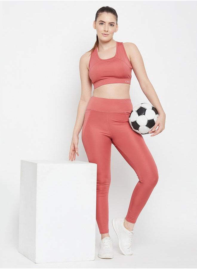 Clovia High Rise Active Tights with Side Pocket by Styli  - Image 1