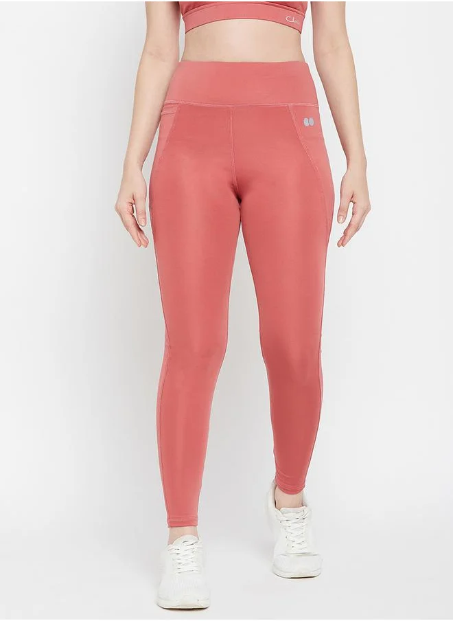 Clovia High Rise Active Tights with Side Pocket by Styli