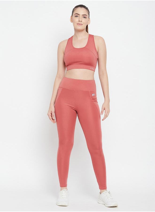 Clovia High Rise Active Tights with Side Pocket by Styli  - Image 2