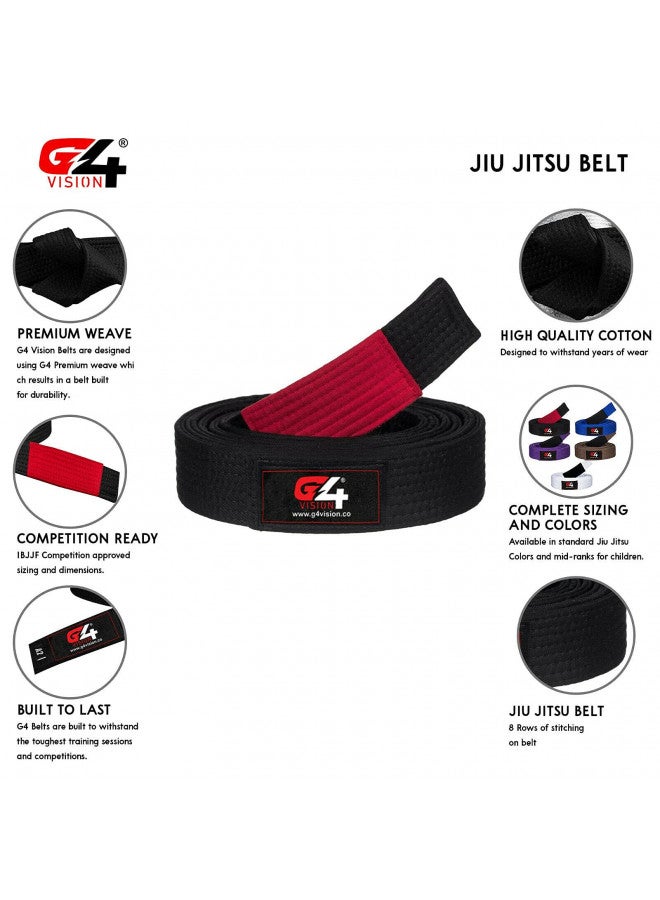 G4 VISION G4 Jiu Jitsu BJJ Belts Brazilian Adult A1 A2 A3 A4 Black Brown Purple Blue White (White, A2) - Image 5