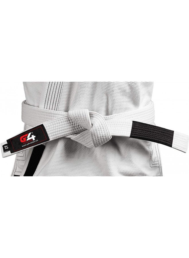 G4 VISION G4 Jiu Jitsu BJJ Belts Brazilian Adult A1 A2 A3 A4 Black Brown Purple Blue White (White, A2) - Image 3