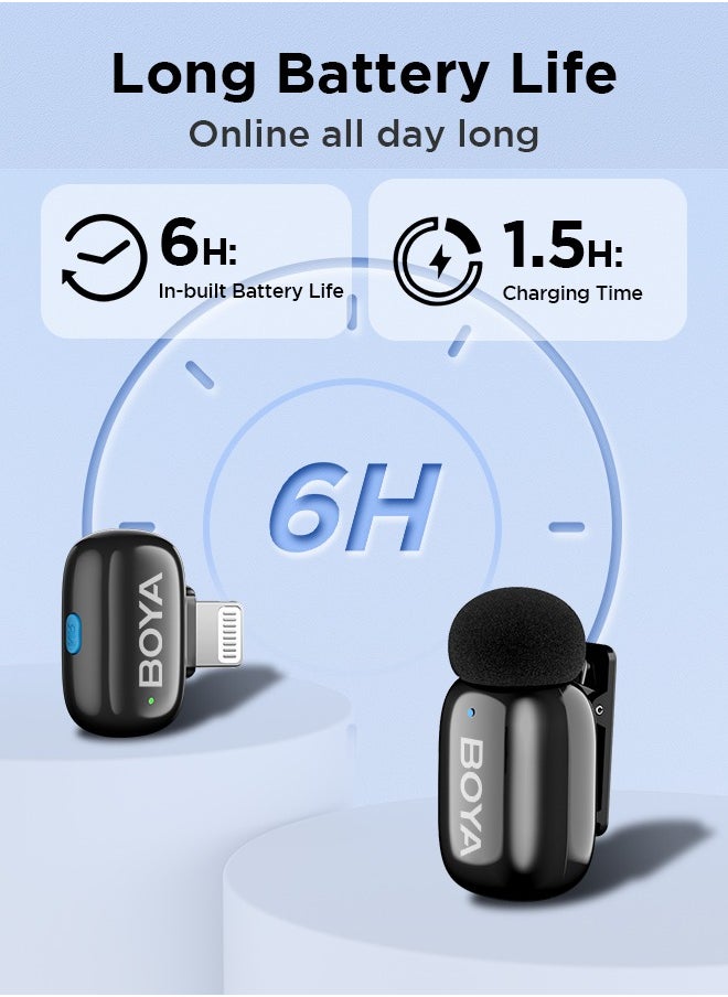 BOYA - BOYA mini-16 Wireless Lavalier Microphone Noise Cancellation Microphone For iPhone Android Smartphones Ultra mini microphone with AI Voice Change, Metal Clip on Mic for Vlogging TikTok YouTube Content Creators Live Streaming Interview Recording - Image 1