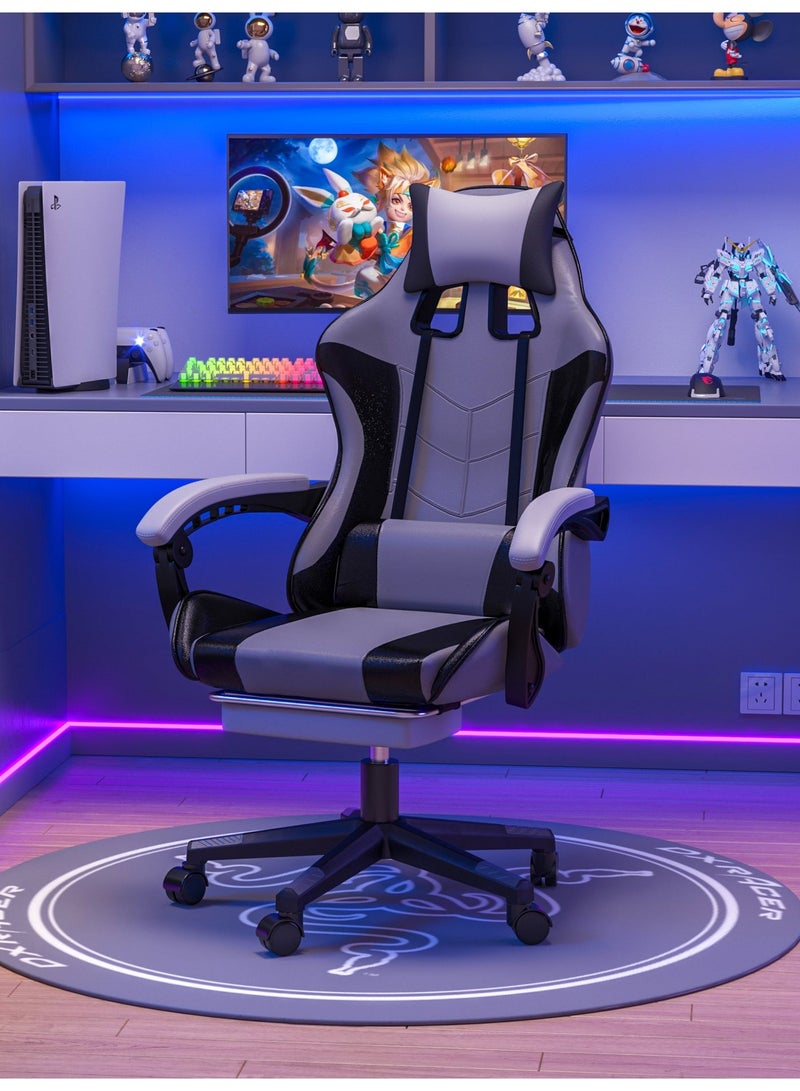 SHEIDLIN Ergonomic Gaming Chair with Footrest, 135° Reclining, Linkage Armrest, Lumbar Support, PU Leather for Office & Gaming - Image 1