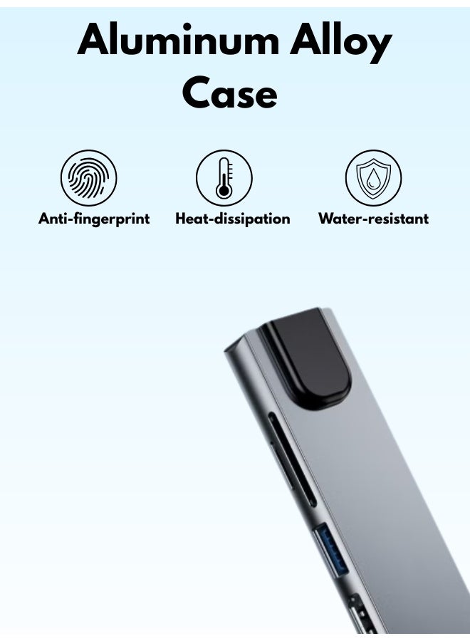 8 in 1 USB C Hub multiport adapter with 4K HDMI PD charging USB C Ethernet dual USB ports SD and TF card reader compatible with MacBook Pro XPS and other Type C devices for seamless connectivity - Image 2