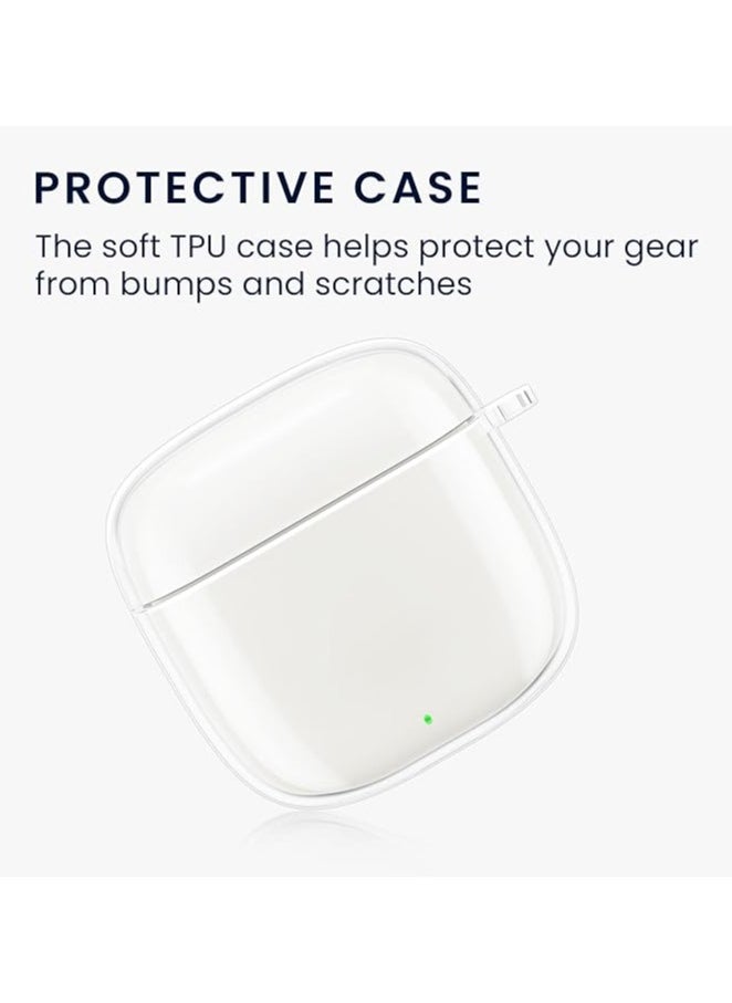 Generic - حافظة متوافقة مع Huawei FreeBuds SE 2 - حافظة سماعات أذن مكونة من جزأين مصنوعة من مادة TPU الكريستالية مع حلقة مفاتيح - شفافة - Image 1