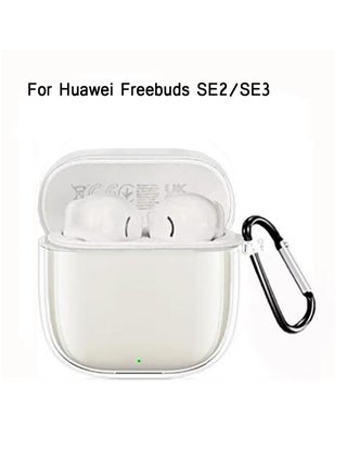 Case compatible with Huawei FreeBuds SE 2/SE 3 - Crystal TPU two-part earbud case with key ring - Transparent - view 2
