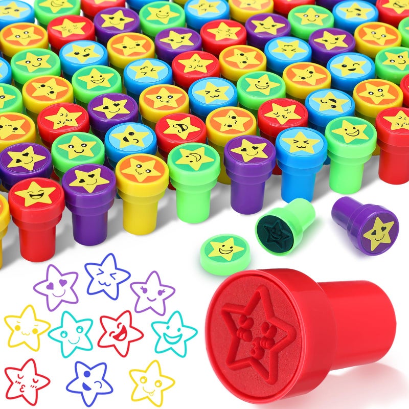 Yexiya 100 Pcs Star Stampers Mood Expressions and Comments Photosensitive Teacher Review Stamps Bulk Education Review School Prizes Supplies and Party Favors - Image 3
