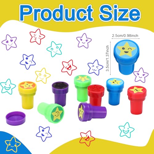 Yexiya 100 Pcs Star Stampers Mood Expressions and Comments Photosensitive Teacher Review Stamps Bulk Education Review School Prizes Supplies and Party Favors - Image 5