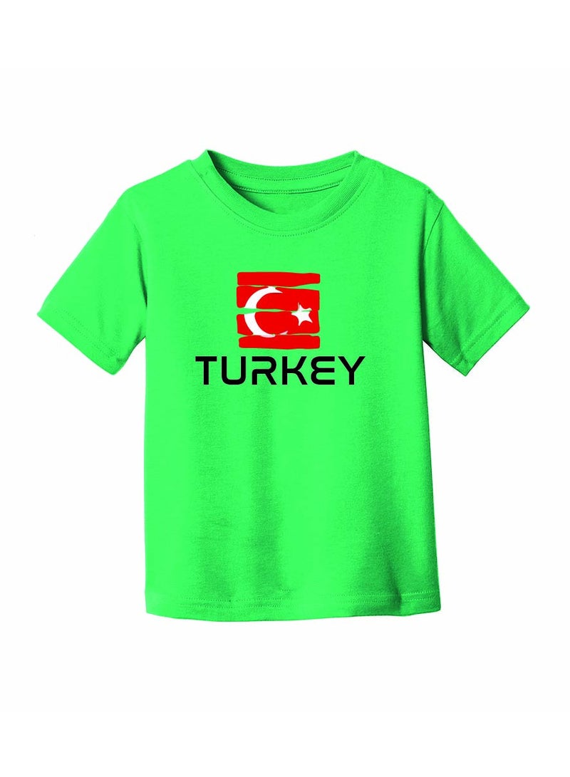 Turkey Kids Girls T-Shirt - Round Neck Short Sleeve Cotton T-Shirt - Celebrate Turkey with Your Little Explorer - Fun Turkish Design - Image 4
