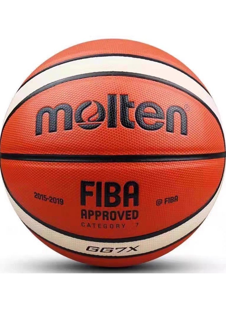 molten FIBA Approved Genuine Leather Basketball 7 (With Accessories Ball Pin Net Pump Bag)  - Image 3