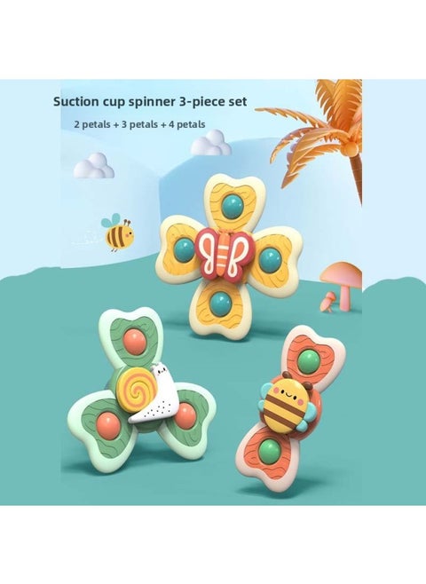Turn The Chew Turn The Sucker Children Bite Flowers Baby Toys Insect Gyro Music Cartoon Can Be Rotated-Color:Rotating Three-piece Set [bee + Snail + Butterfly] Opp Bag-Specifications:None