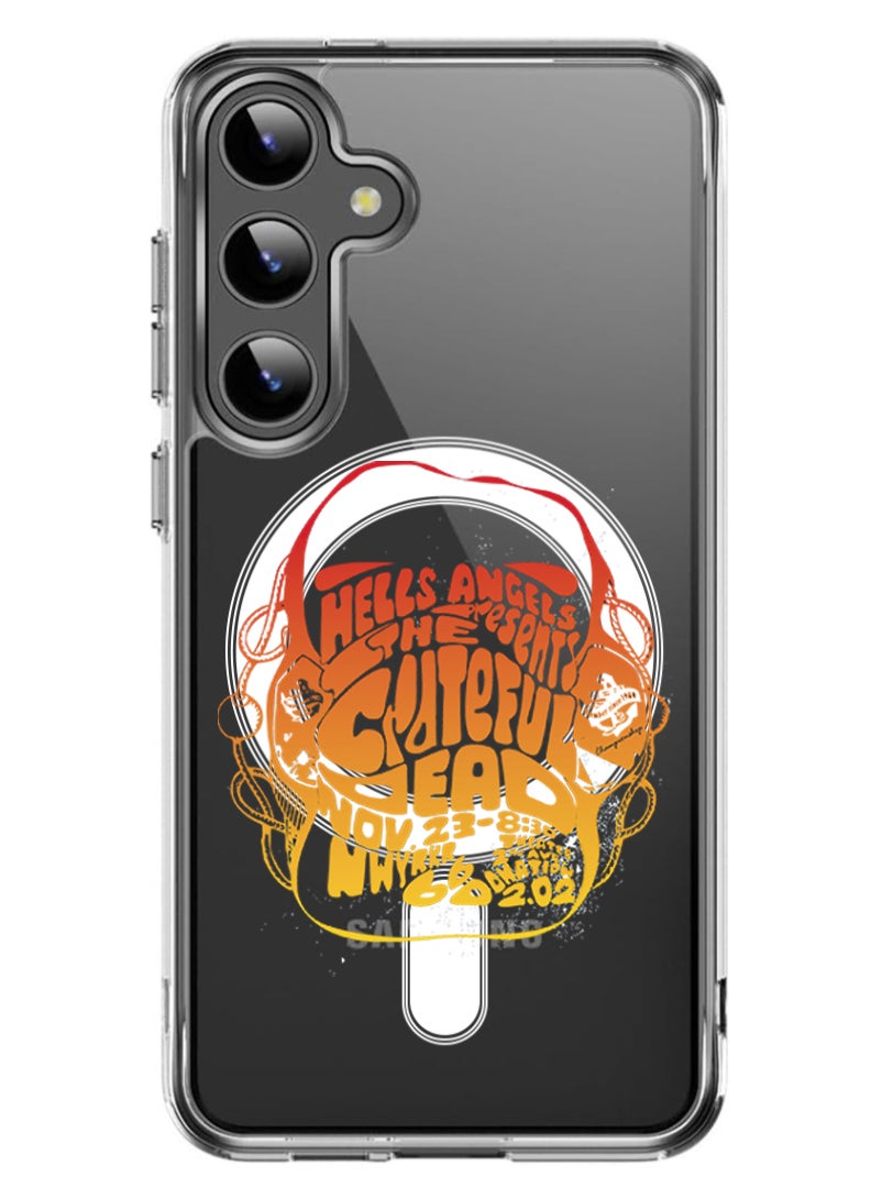 Theodor Magnetic Case for Samsung Galaxy S24 6.2-inch Compatible with MagSafe Wireless Charging, Shockproof Phone Bumper Cover Hells angels copy - Image 1