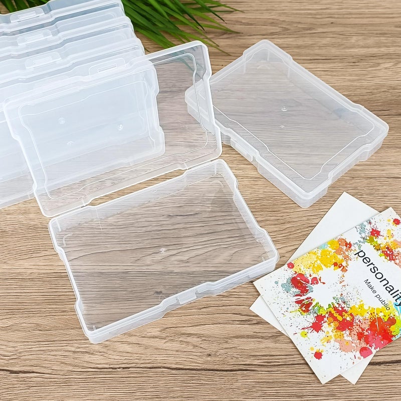 YOIYINI 6Pcs Photo Storage Containers,Photo Storage Craft Keeper,4" x 6" Photo Storage Boxes,Plastic Photo Case for Cards,Stamps,Pictures,Photos,Scrapbooking (6) - Image 5