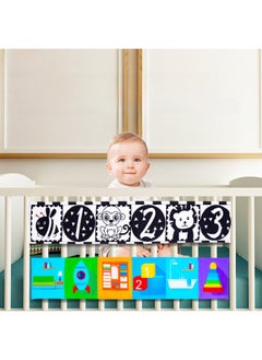 Generic N & R Early Childhood Education Black And White Color Series Bed Wrap Book Baby Bed Wrap Can't Tear Bite Cloth Book Enlightenment-Color:Lion (can Be Consulted)  - Image 1