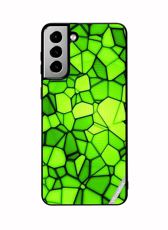 VR CREATIVE Protective Case Cover For Samsung Galaxy S21 FE 5G Green Abstract Design Multicolour - Image 1