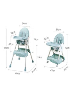 FULL JOY Adjustable Multifunctional Portable Foldable Dining Highchair With Removable Tray  - Image 3