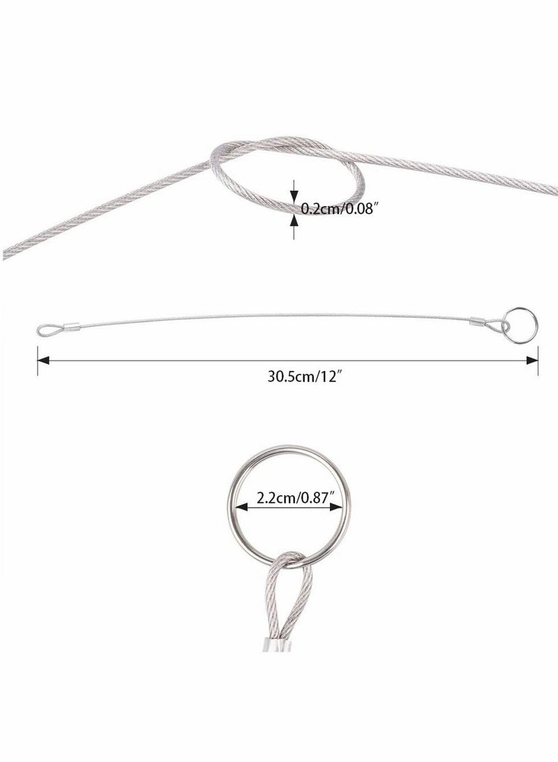 Y&D 316 Stainless Steel Lanyard Cable Tether With Rubber Coating, 2mm Safety Rope, for Navigation,Prevent Loss and Suspension of Objects - 12 Pcs  - Image 2