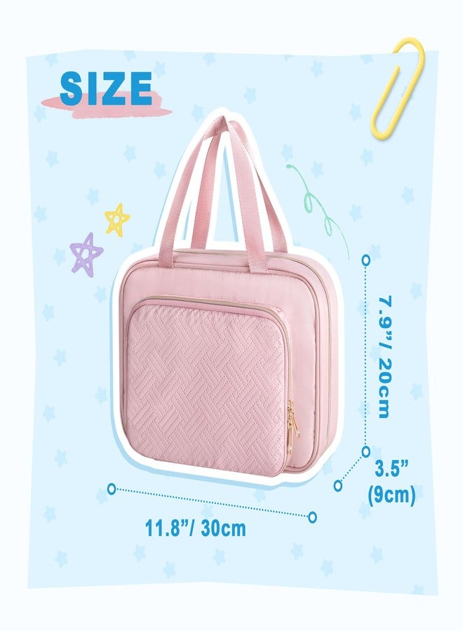 Fasrom Travel Toy Storage Organizer Bag, Water-Resistant Hanging Bag for Small Toys, Dolls & Snacks, Portable & Lightweight for Long Car Rides, Plane Trips, and Family Outings, Pink - Image 5