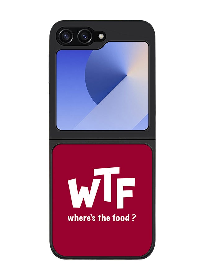 Stylizedd Rugged Black edge case for Samsung Galaxy Z Flip7 FE, Slim fit Soft Case Flexible Anti Drop TPU Gel Thin Cover -  Where's the food? - Image 1