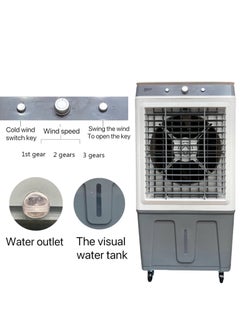 Wtrtr Evaporative Air Cooler, 60L Portable Desert Air Cooler with Wheels, Honeycomb Media, 3-Speed Axial Fan, Industrial Heavy Duty Air Conditioner for Home Office Garden Outdoor Use  - Image 4