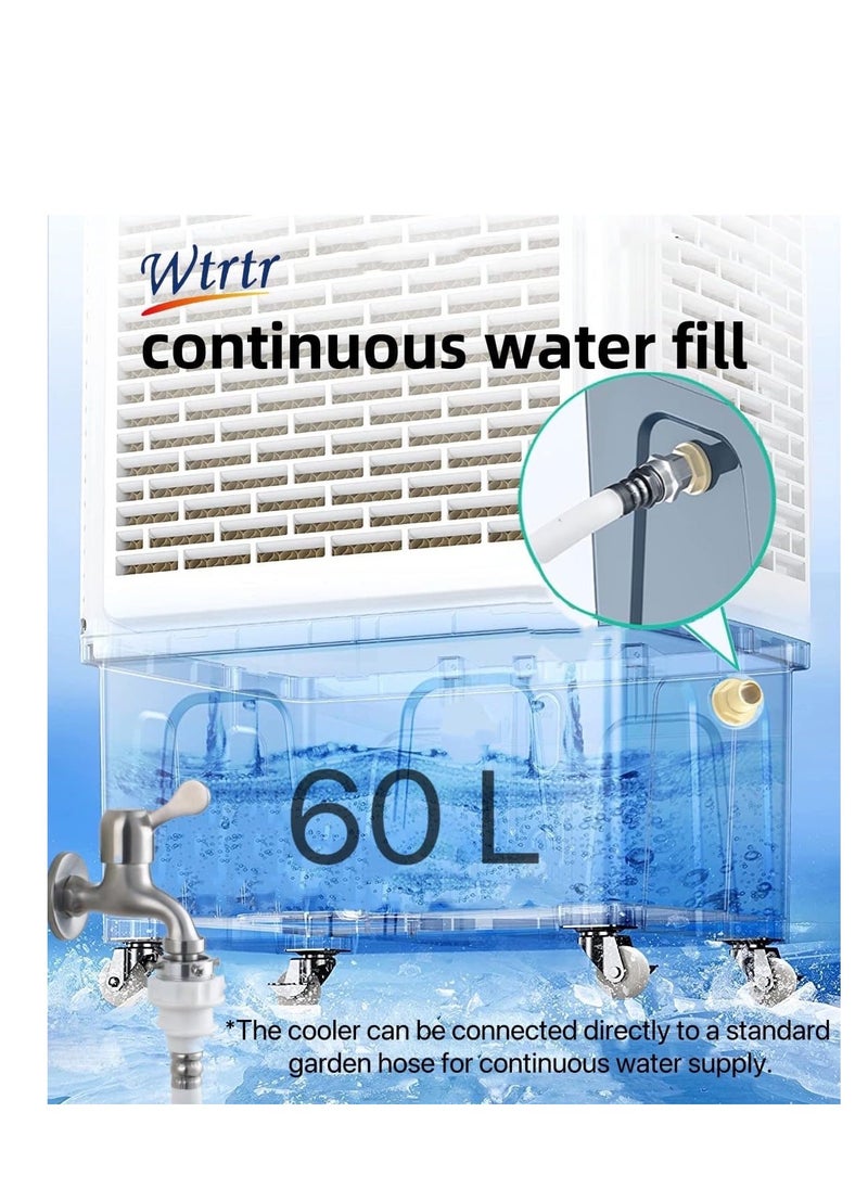 Wtrtr 60L Portable Desert Air Cooler | Heavy-Duty Evaporative Cooler with Honeycomb Pads & 3-Speed Fan | Industrial Cooling for Home, Office, Garden & Outdoor Use  - Image 5