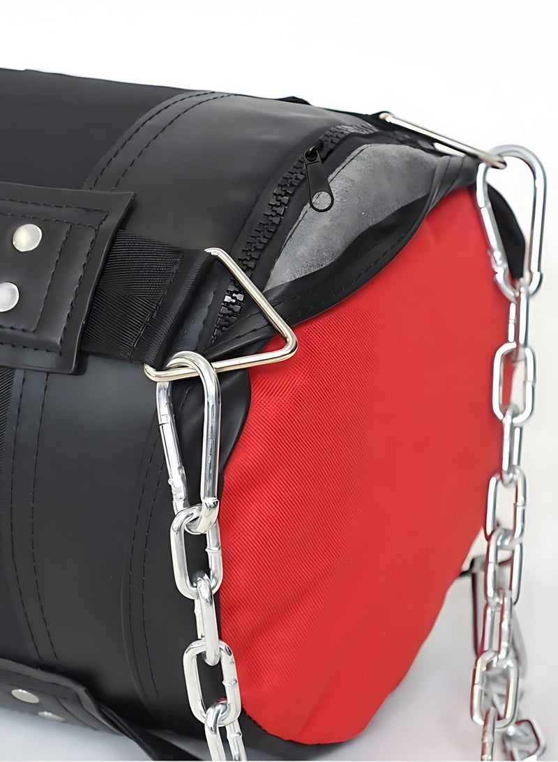 كانجرو كيس ملاكمة او حقيبة الملاكمة من الجلد والقماش فائق الآداء معبأة بحشوة مضغوطة واحترافية مع قابلية تعديل الوزن مع بطانة داخليه مناسبة للكمات وسلسلة بطول 35 سم وخطاف فولاذي كبير شديد التحمل - Image 2