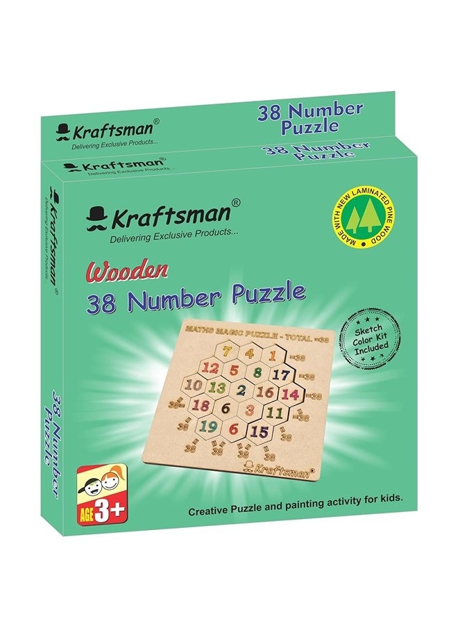 Kraftsman Kraftsman Color Your Own Puzzles 38 Magic Number Puzzle - DIY Puzzle Kit with Sketch Color Set for Creative Kids | Enhances Problem-Solving and Artistic Expression | Fun and Educational Activity  - Image 2