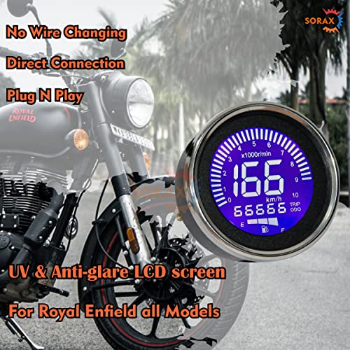 SORAX Digital Speedometer LCD Screen Display Comes in Multicolor for (Royal Enfield Standard 350,500, Royal Enfield Classic 350,Electra 350) - Image 2