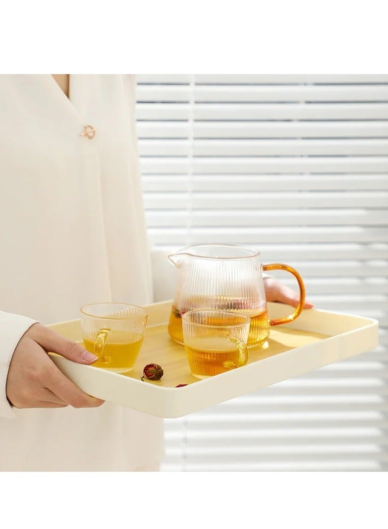 3-Piece Imitation Bamboo Pattern Trays – Tea, Coffee, Dessert, and Kitchen Storage - Image 3