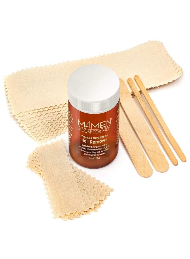 MOOM شمع إزالة الشعر العضوي MOOM للرجال مع الألوة فيرا والبابونج - شمع ناعم للبشرة الحساسة وشعر الرجال - مثالي للظهر والصدر والحواجب والجسم - 6 أونصة - Image 2