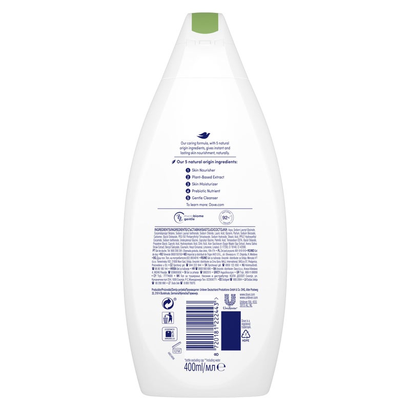 Dove Unilever Dove Care By Nature Replenishing Shower Gel with Oak Milk & Maple Syrup, Body Wash Plant-based Moisturizers to deliver Softer Skin 400ml (13.52 fl oz) - Image 2
