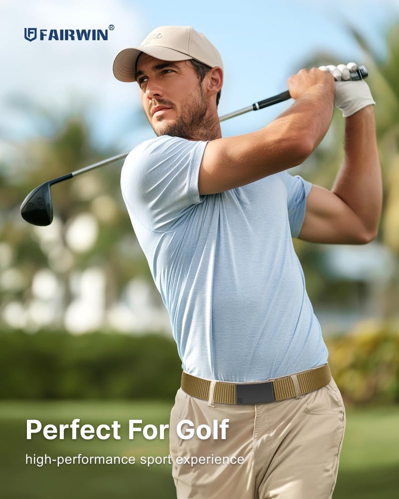 FAIRWIN Ratchet Belts for Men - Nylon Web Belt for Golf Tactical Work Casual, Adjustable Webbing with Ratcheting Buckle - Image 2