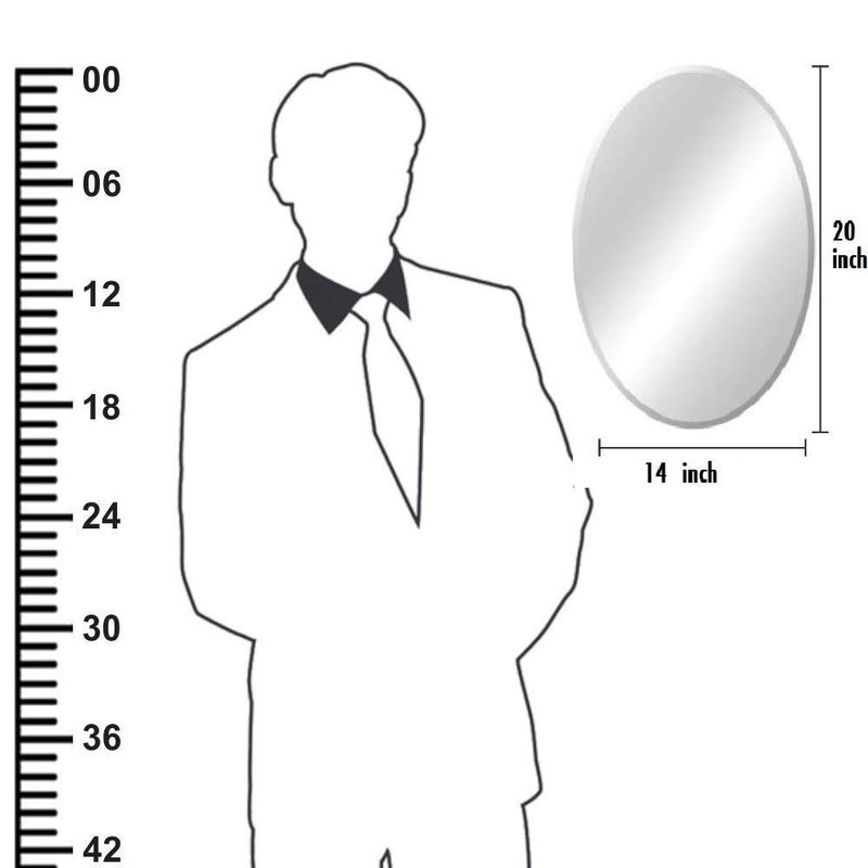 PRINCE ART Makeup Mirror Glass Bathroom Wall Decorative Plain Wall Mirror Glass for Home Bedroom Living Room Drawing Room Hall Wash Basin Size 14x20 Inch Oval Plain - Image 5