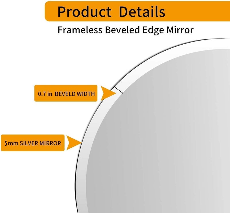 PRINCE ART Makeup Mirror Glass Bathroom Wall Decorative Plain Wall Mirror Glass for Home Bedroom Living Room Drawing Room Hall Wash Basin Size 14x20 Inch Oval Plain - Image 4
