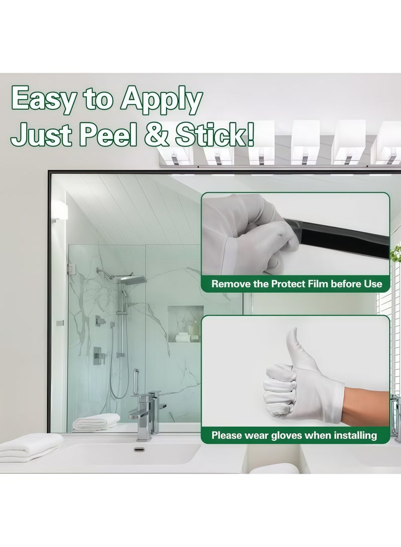 XiuWoo Art Tape,Black Wall Trim Molding Stainless Steel Wall Tape Peel and Stick Metal Trim Self Adhesive Wallpaper Strip Metalized Mirror-Like Finish for Wall Ceiling Mirror Frame Border Edge Trim(Black) - Image 4